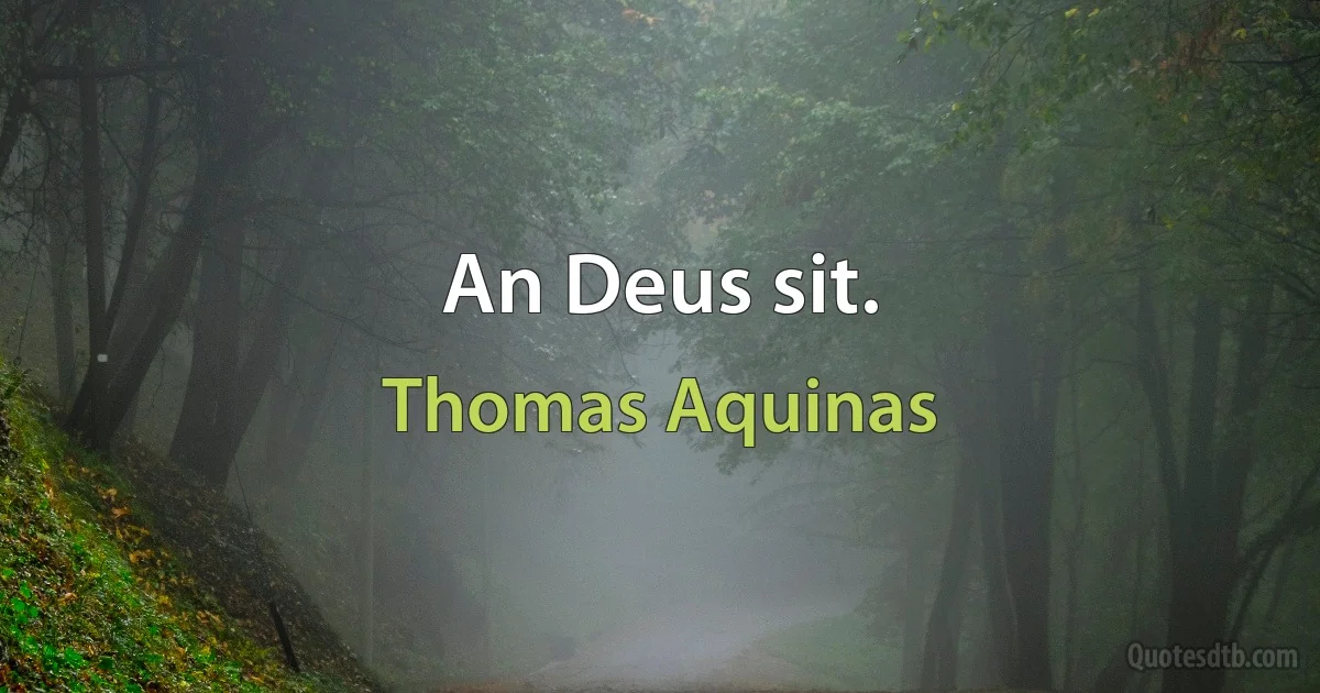 An Deus sit. (Thomas Aquinas)