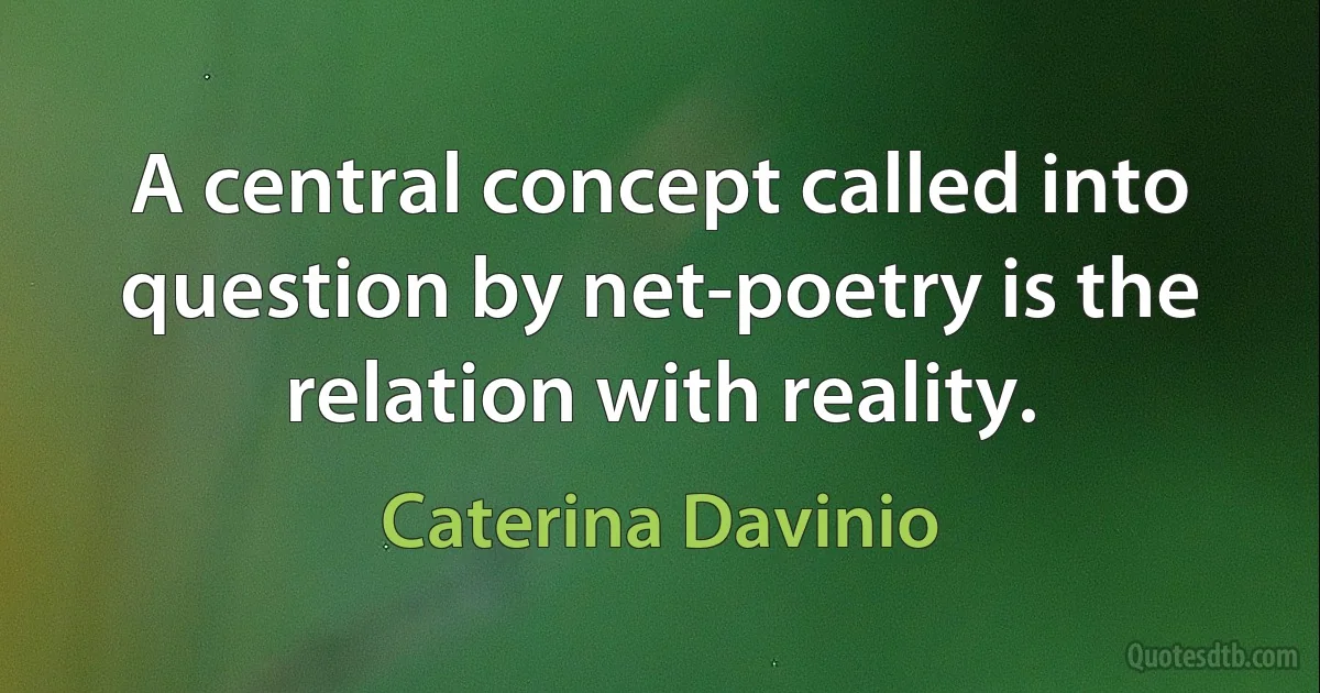 A central concept called into question by net-poetry is the relation with reality. (Caterina Davinio)