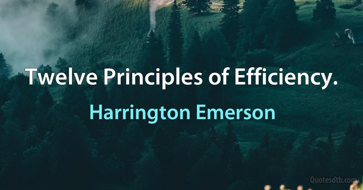 Twelve Principles of Efficiency. (Harrington Emerson)