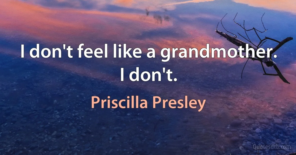 I don't feel like a grandmother. I don't. (Priscilla Presley)