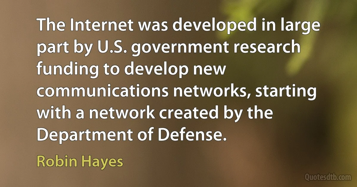 The Internet was developed in large part by U.S. government research funding to develop new communications networks, starting with a network created by the Department of Defense. (Robin Hayes)