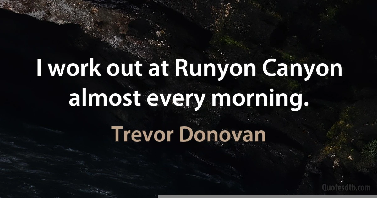 I work out at Runyon Canyon almost every morning. (Trevor Donovan)