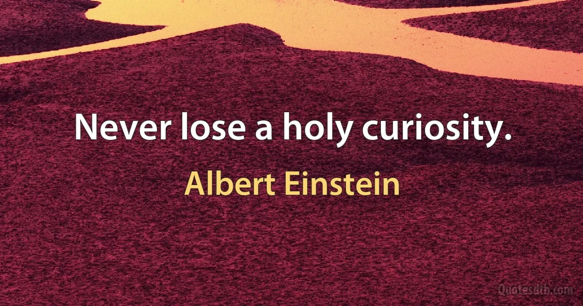 Never lose a holy curiosity. (Albert Einstein)