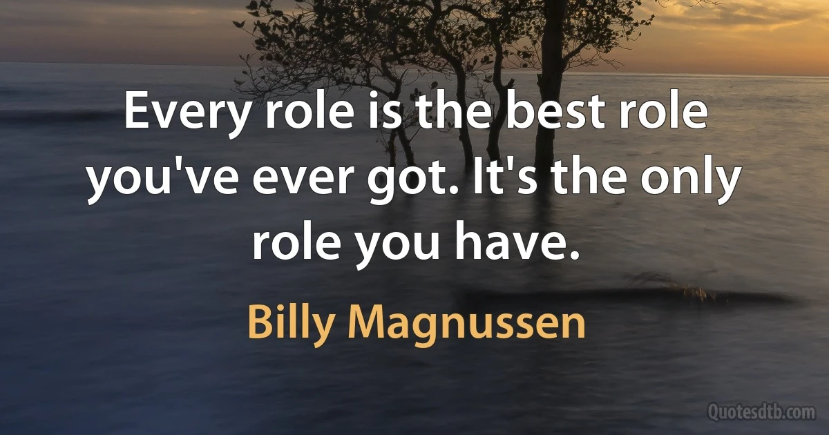 Every role is the best role you've ever got. It's the only role you have. (Billy Magnussen)