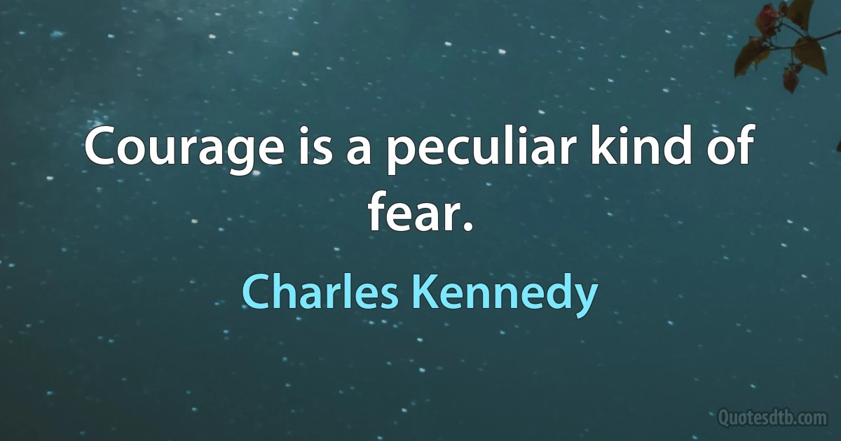 Courage is a peculiar kind of fear. (Charles Kennedy)