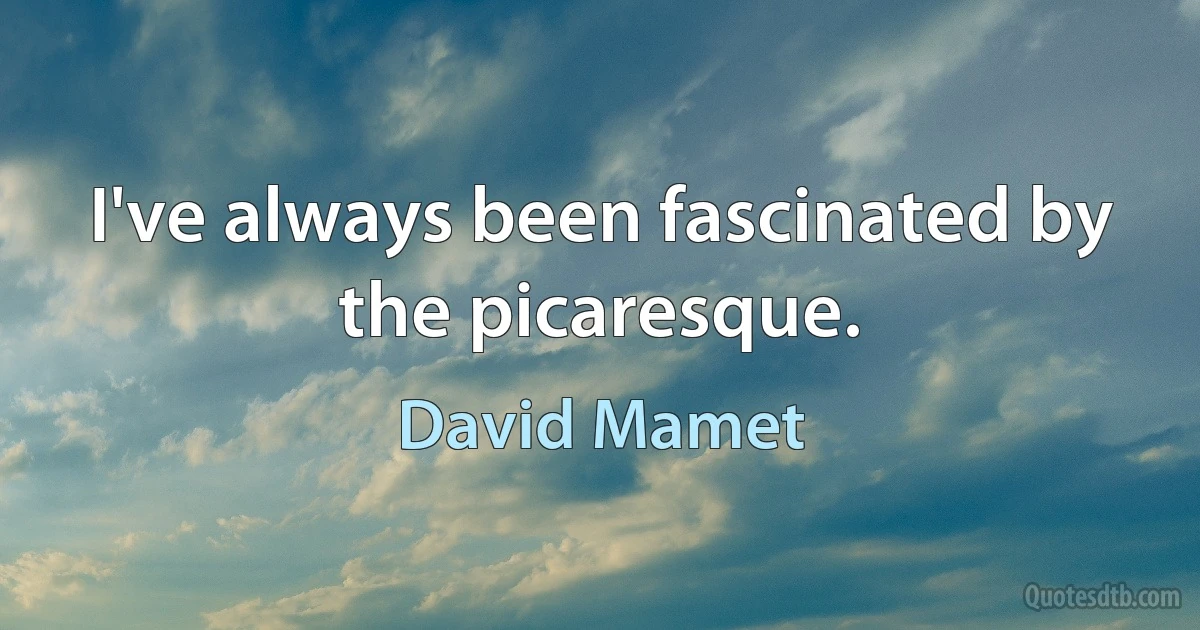 I've always been fascinated by the picaresque. (David Mamet)