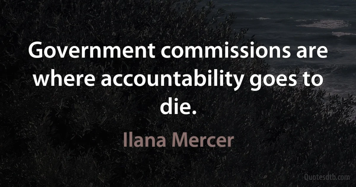 Government commissions are where accountability goes to die. (Ilana Mercer)