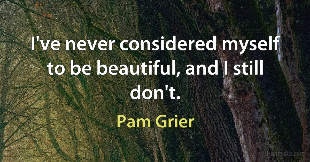 I've never considered myself to be beautiful, and I still don't. (Pam Grier)