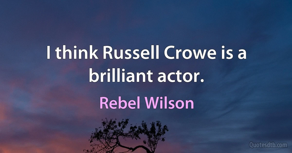 I think Russell Crowe is a brilliant actor. (Rebel Wilson)