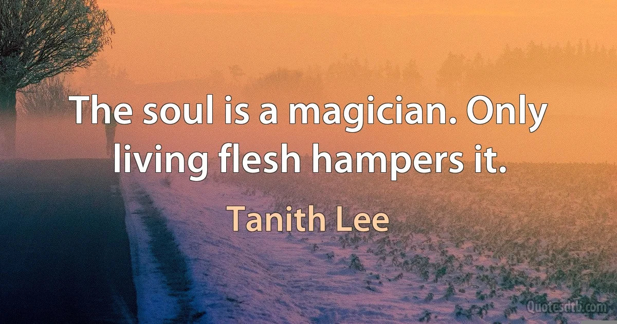 The soul is a magician. Only living flesh hampers it. (Tanith Lee)