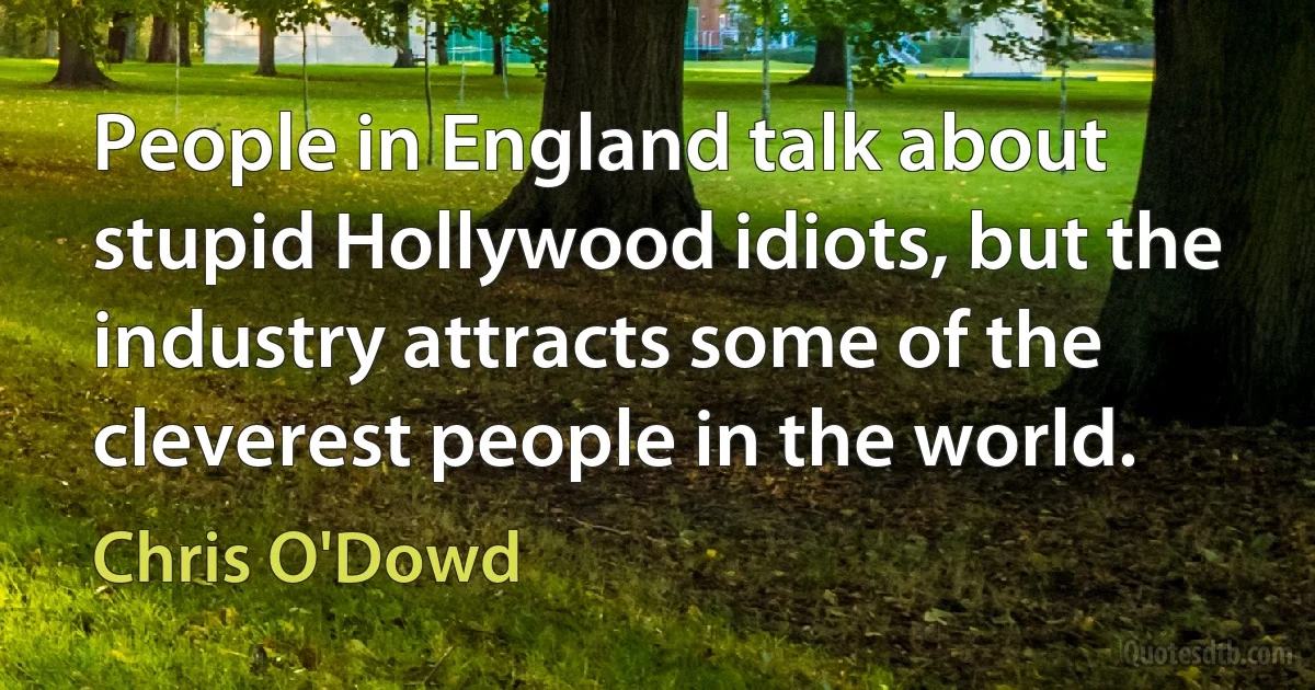 People in England talk about stupid Hollywood idiots, but the industry attracts some of the cleverest people in the world. (Chris O'Dowd)