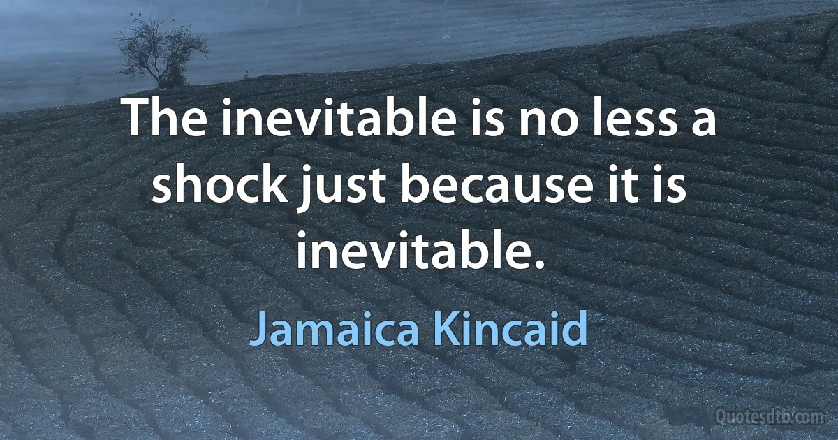 The inevitable is no less a shock just because it is inevitable. (Jamaica Kincaid)