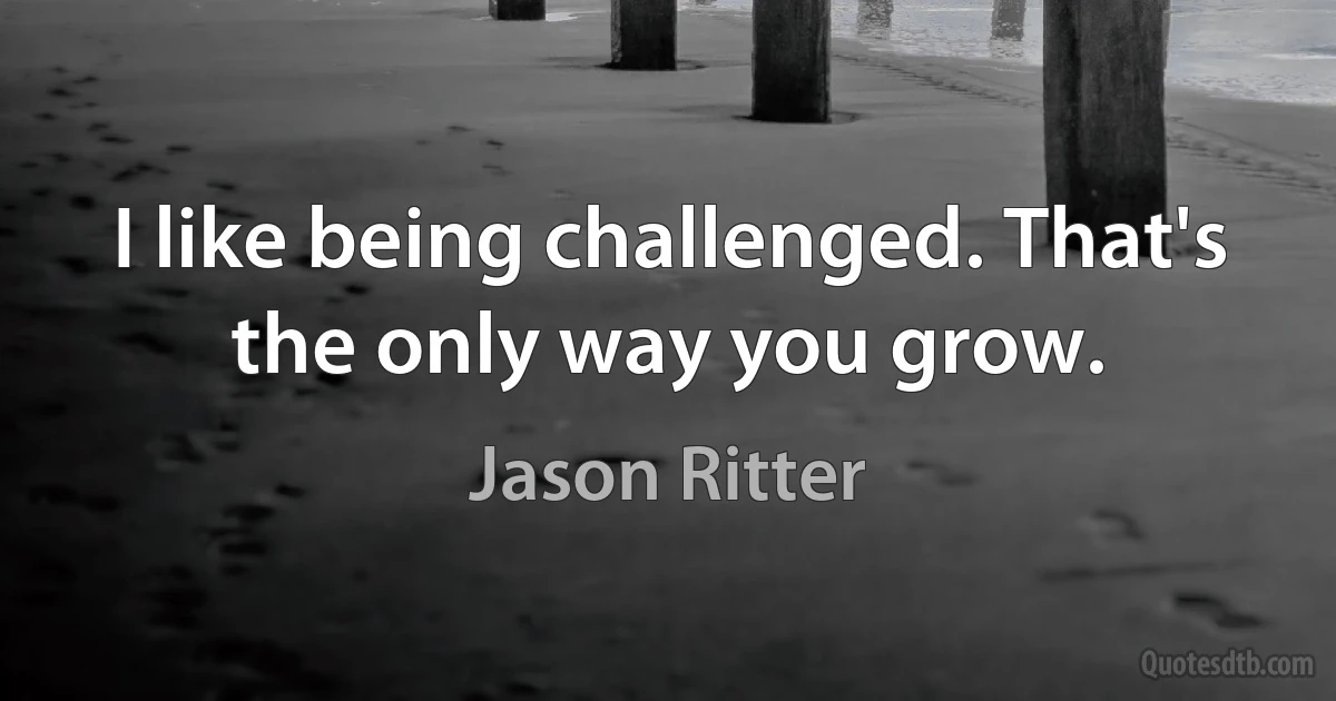 I like being challenged. That's the only way you grow. (Jason Ritter)