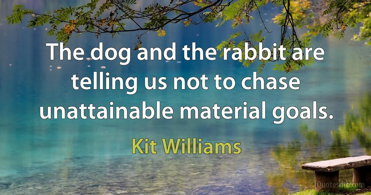 The dog and the rabbit are telling us not to chase unattainable material goals. (Kit Williams)