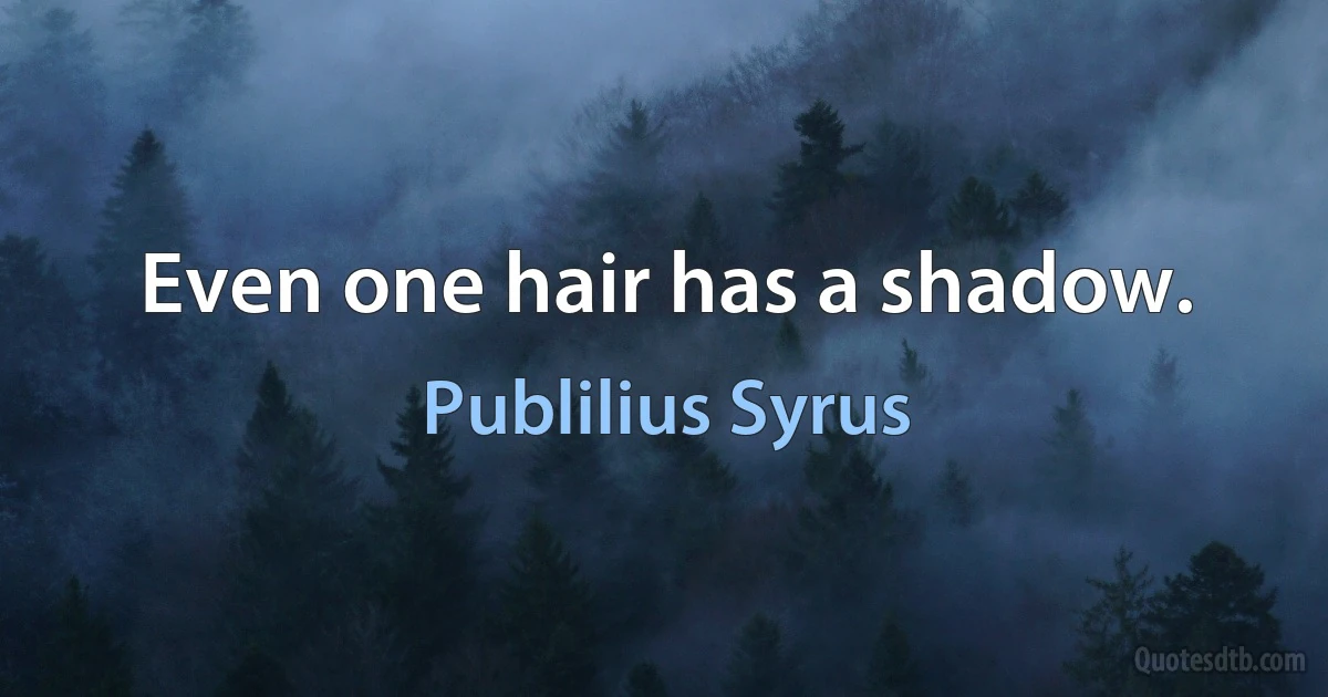 Even one hair has a shadow. (Publilius Syrus)