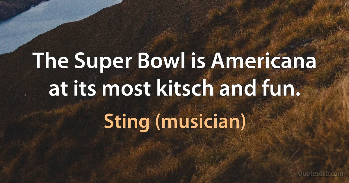 The Super Bowl is Americana at its most kitsch and fun. (Sting (musician))