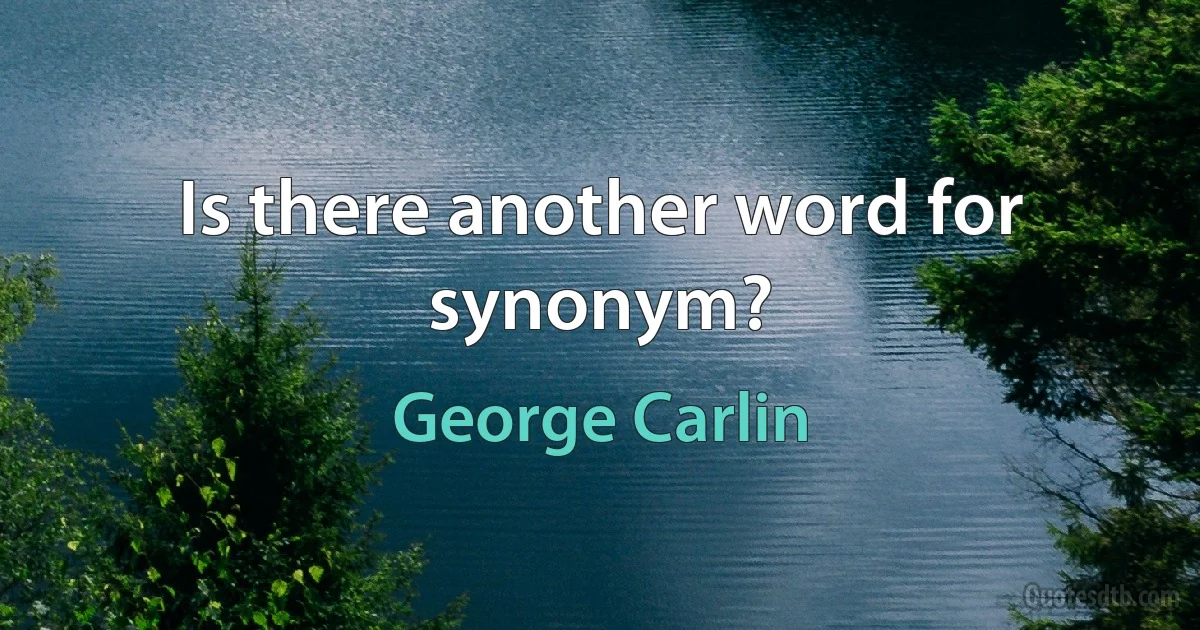 Is there another word for synonym? (George Carlin)