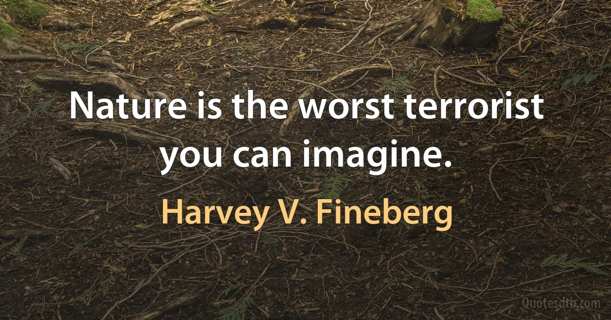 Nature is the worst terrorist you can imagine. (Harvey V. Fineberg)