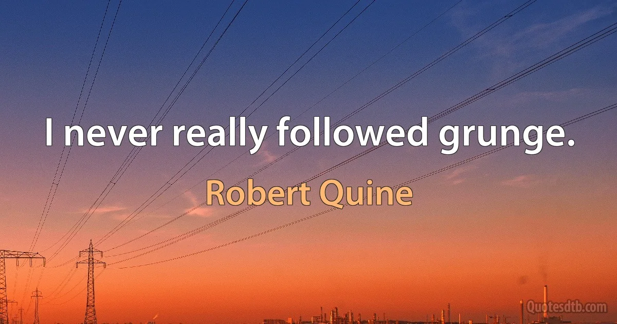 I never really followed grunge. (Robert Quine)