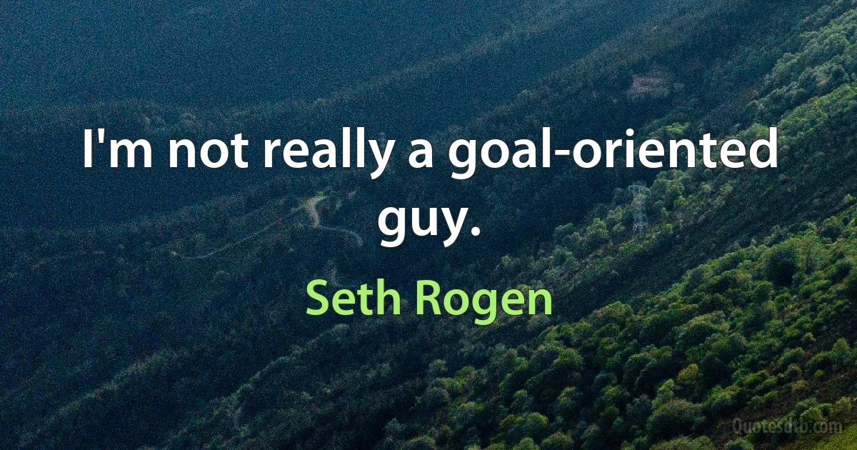 I'm not really a goal-oriented guy. (Seth Rogen)