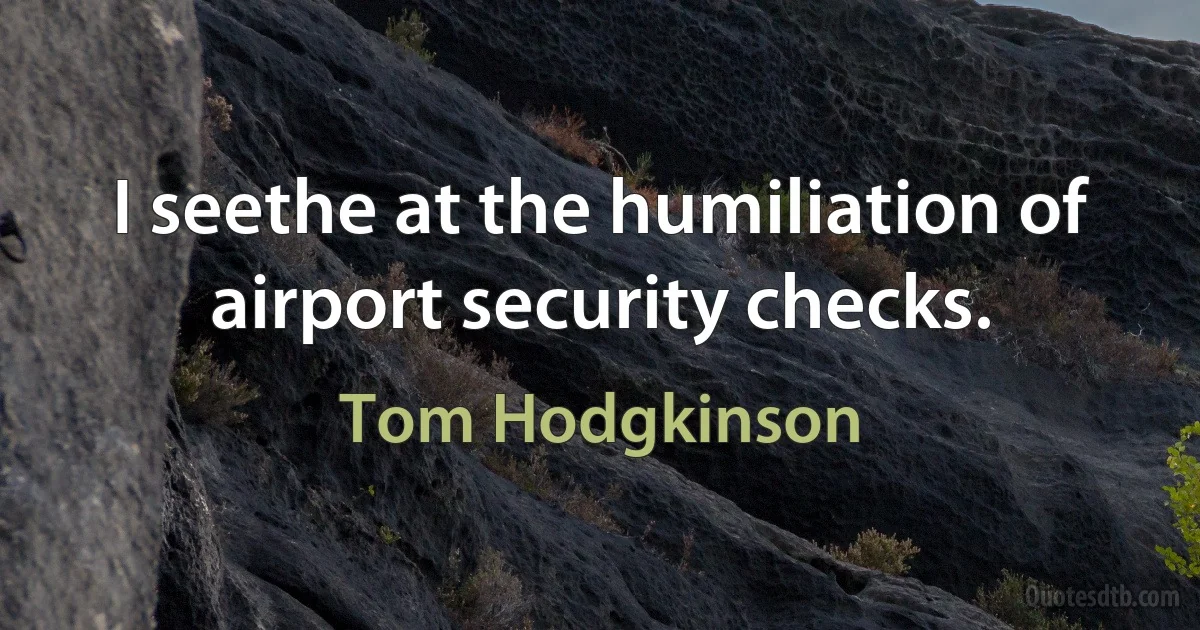 I seethe at the humiliation of airport security checks. (Tom Hodgkinson)