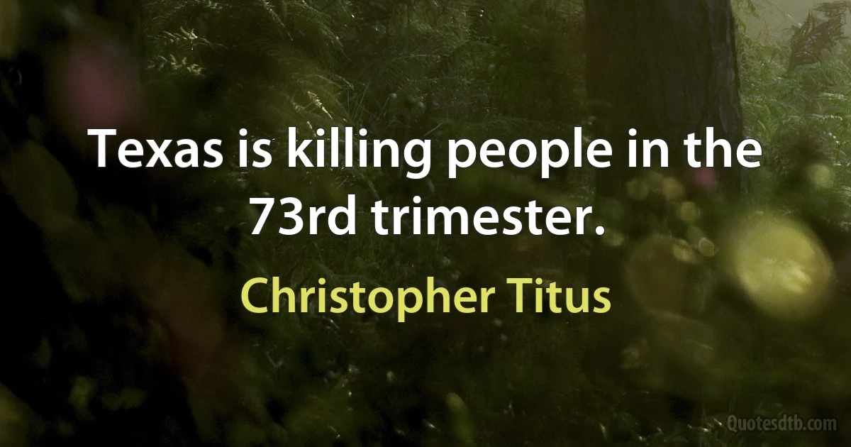 Texas is killing people in the 73rd trimester. (Christopher Titus)