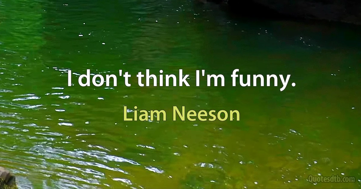 I don't think I'm funny. (Liam Neeson)