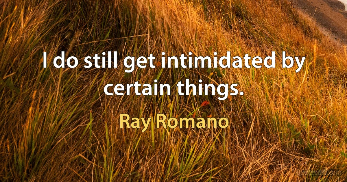 I do still get intimidated by certain things. (Ray Romano)