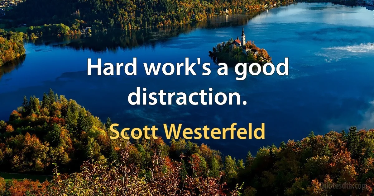 Hard work's a good distraction. (Scott Westerfeld)