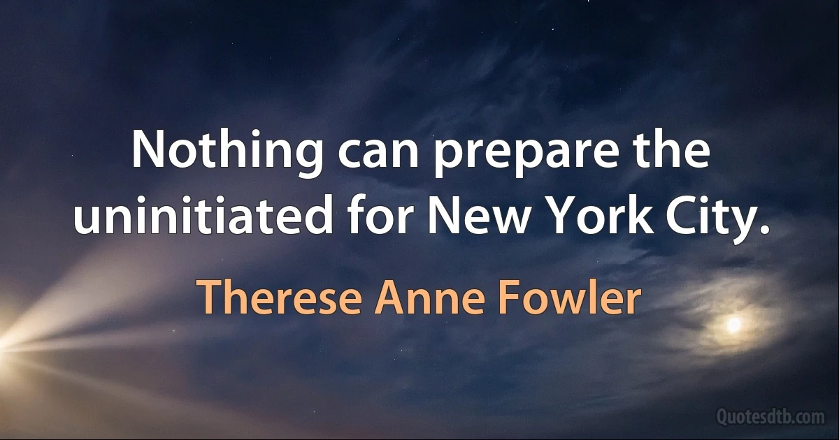 Nothing can prepare the uninitiated for New York City. (Therese Anne Fowler)