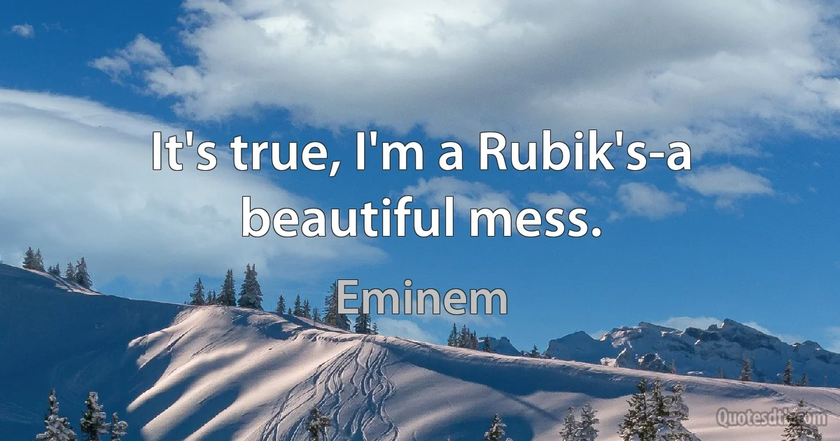 It's true, I'm a Rubik's-a beautiful mess. (Eminem)