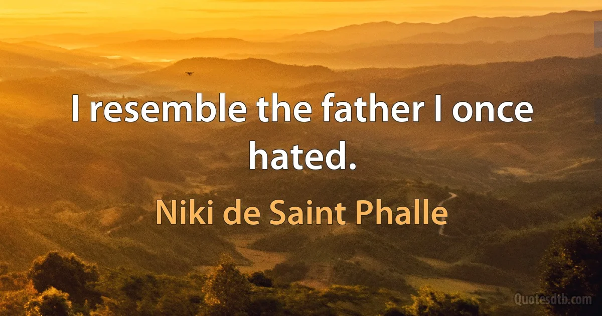 I resemble the father I once hated. (Niki de Saint Phalle)