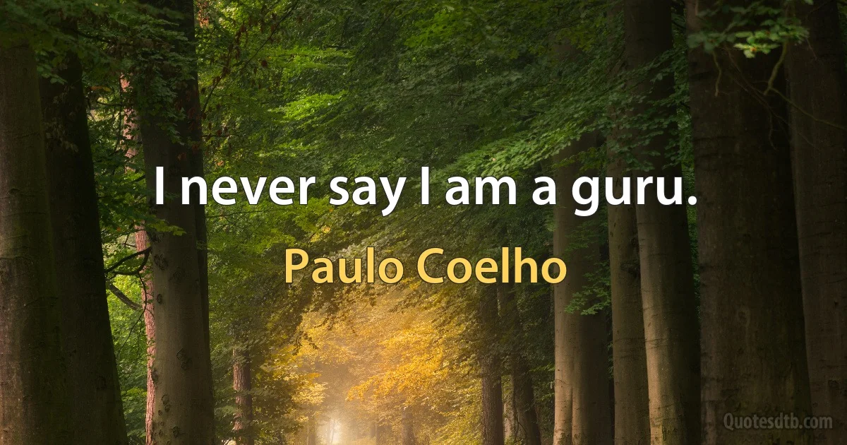 I never say I am a guru. (Paulo Coelho)