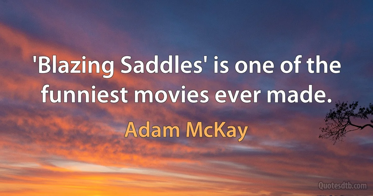 'Blazing Saddles' is one of the funniest movies ever made. (Adam McKay)