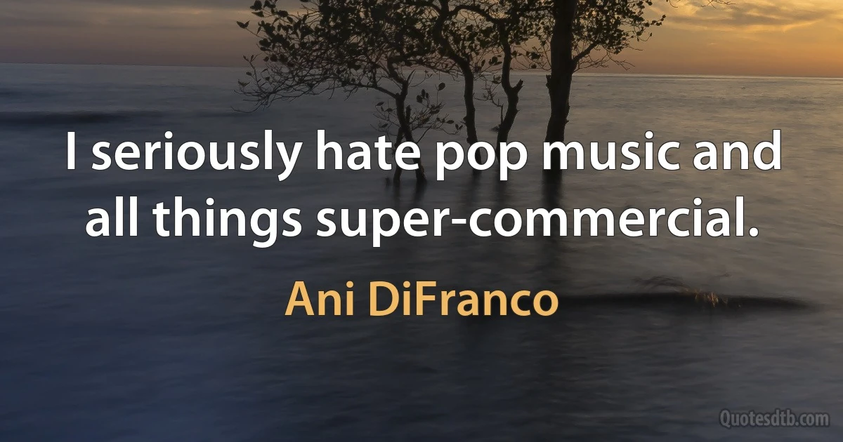 I seriously hate pop music and all things super-commercial. (Ani DiFranco)