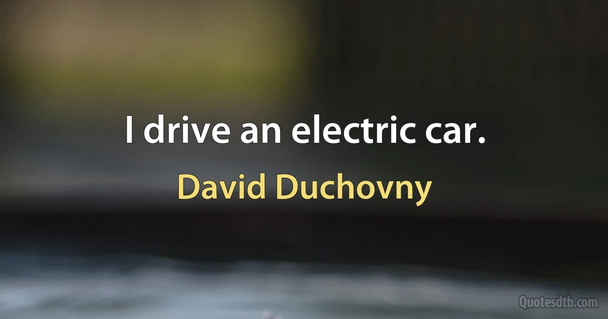 I drive an electric car. (David Duchovny)