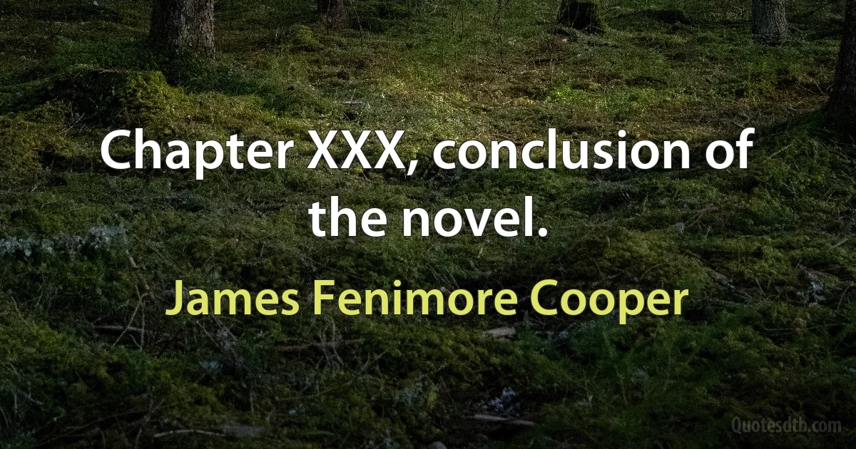 Chapter XXX, conclusion of the novel. (James Fenimore Cooper)