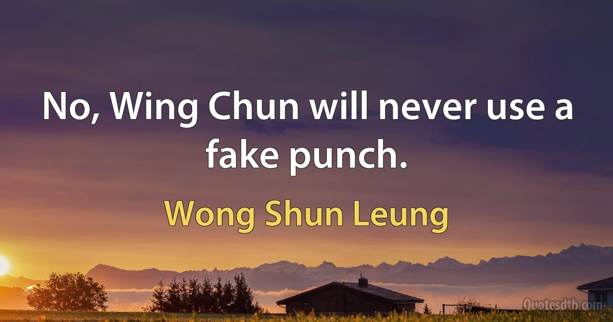 No, Wing Chun will never use a fake punch. (Wong Shun Leung)