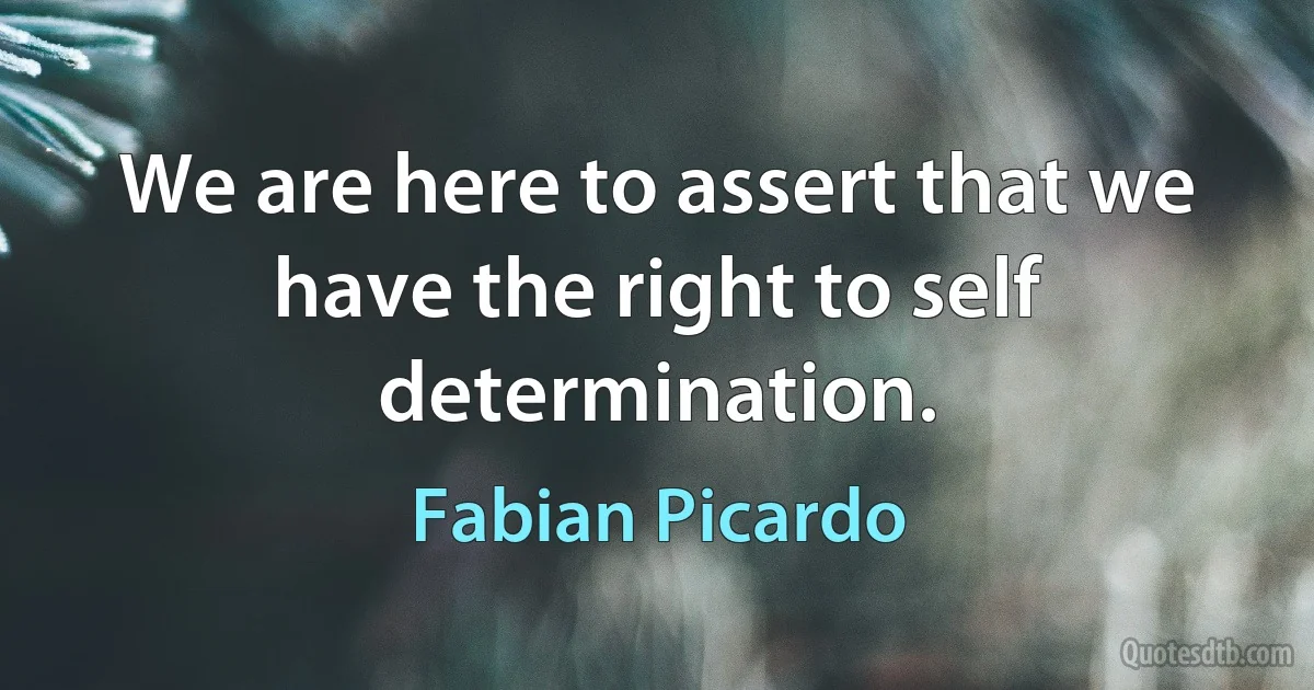 We are here to assert that we have the right to self determination. (Fabian Picardo)