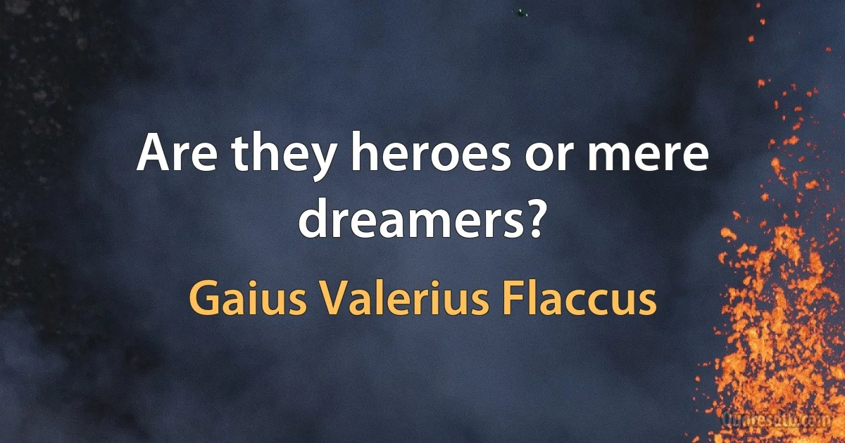 Are they heroes or mere dreamers? (Gaius Valerius Flaccus)