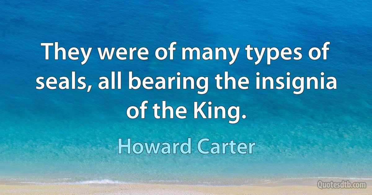 They were of many types of seals, all bearing the insignia of the King. (Howard Carter)