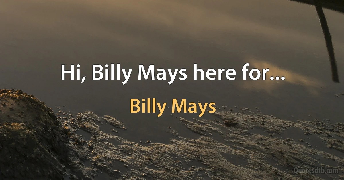 Hi, Billy Mays here for... (Billy Mays)