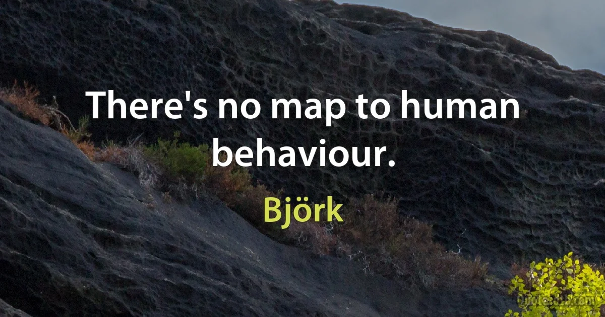 There's no map to human behaviour. (Björk)