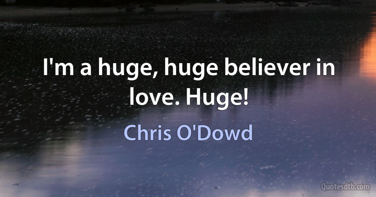 I'm a huge, huge believer in love. Huge! (Chris O'Dowd)