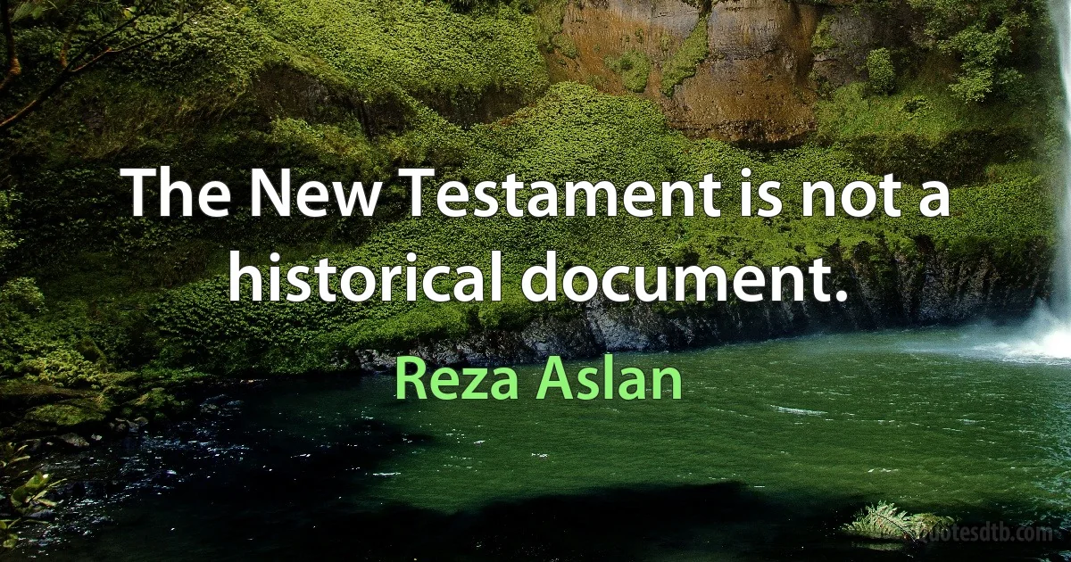 The New Testament is not a historical document. (Reza Aslan)