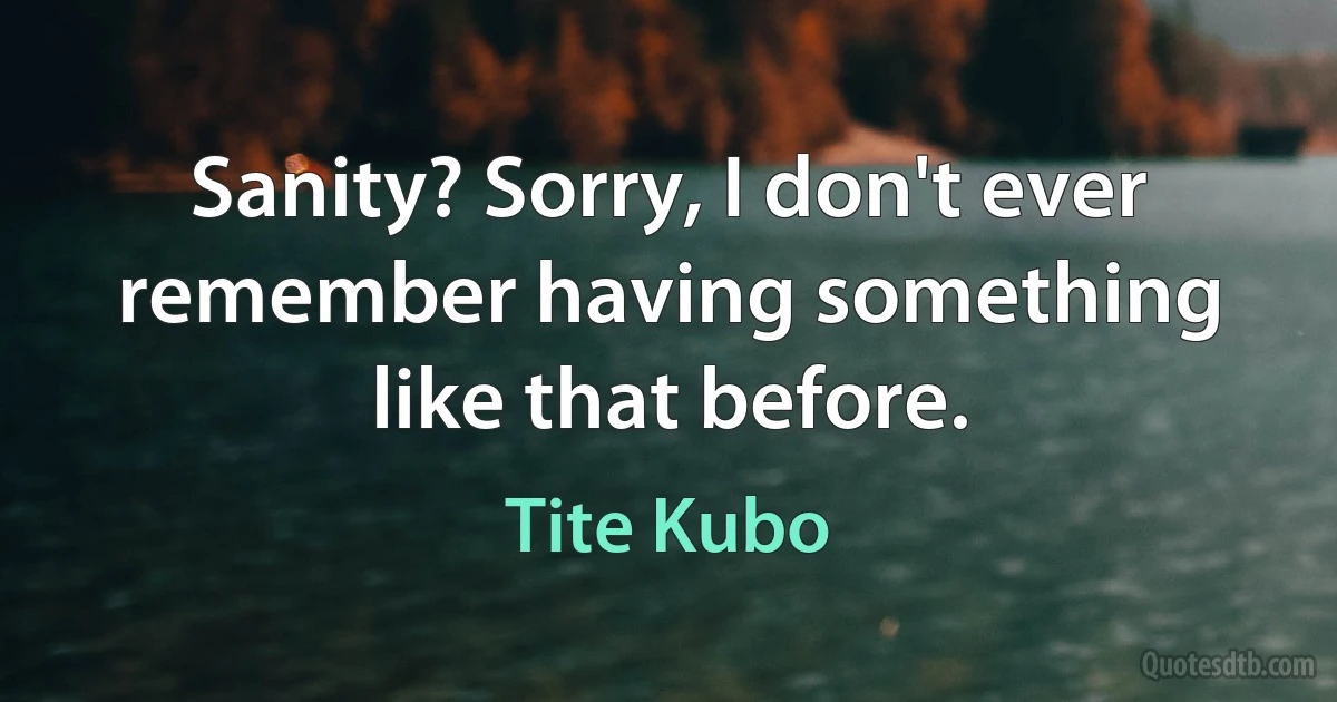 Sanity? Sorry, I don't ever remember having something like that before. (Tite Kubo)