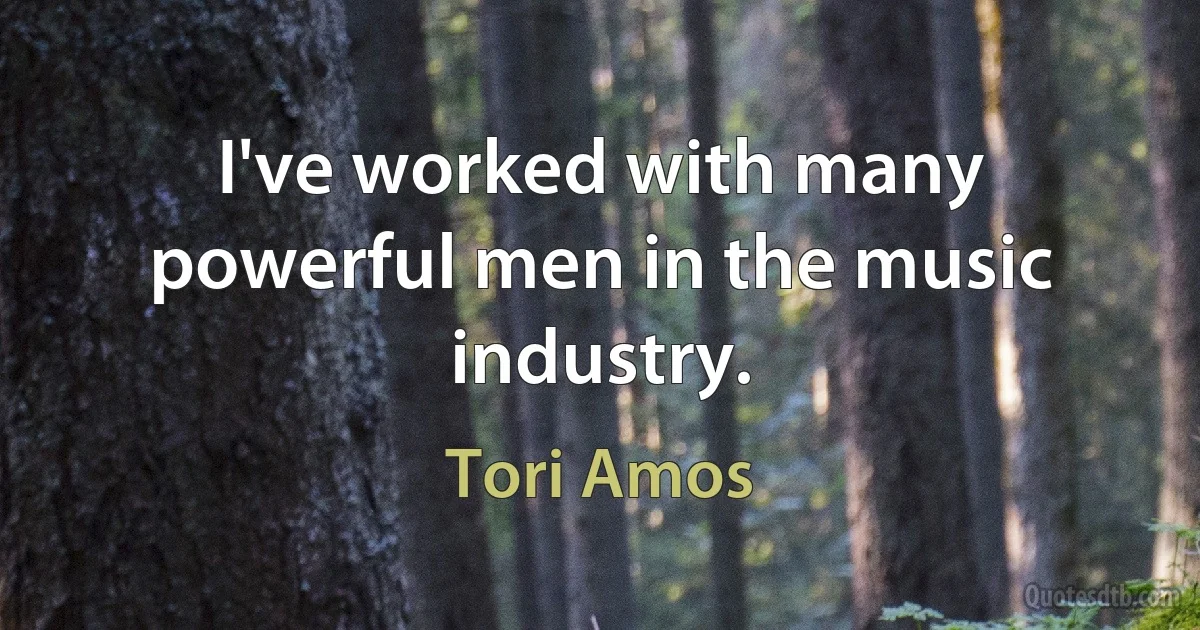 I've worked with many powerful men in the music industry. (Tori Amos)