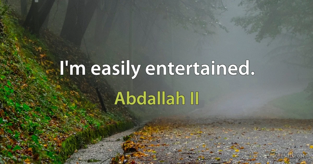 I'm easily entertained. (Abdallah II)