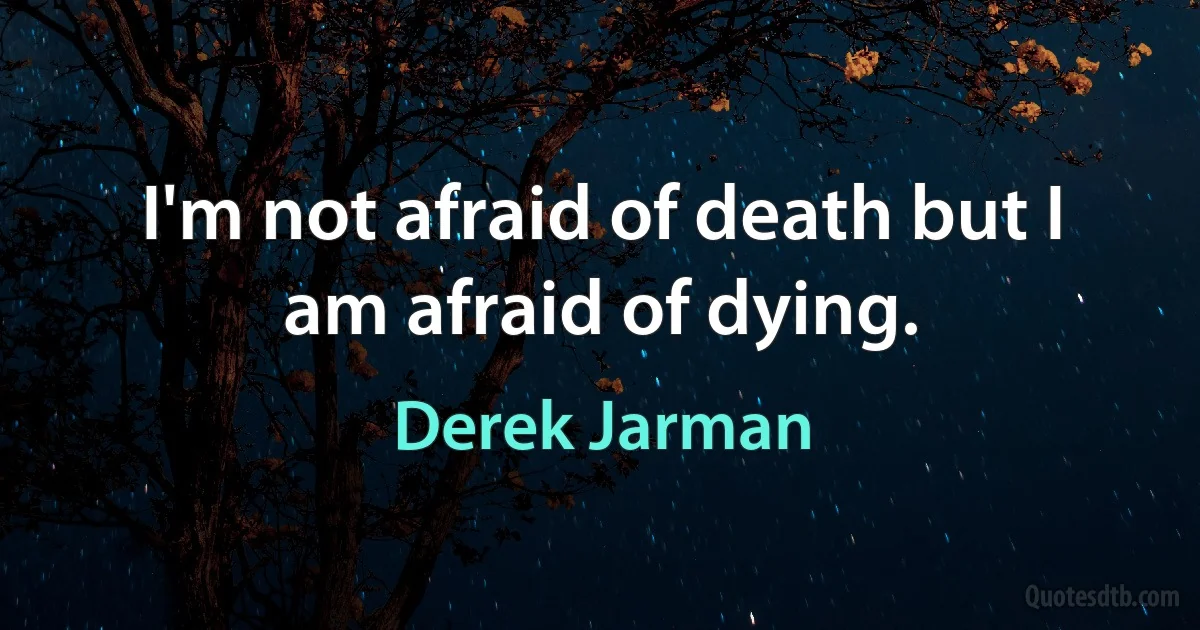 I'm not afraid of death but I am afraid of dying. (Derek Jarman)