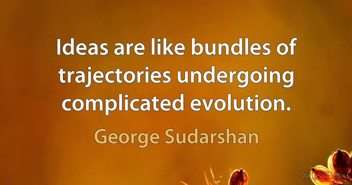 Ideas are like bundles of trajectories undergoing complicated evolution. (George Sudarshan)